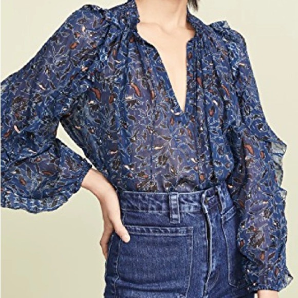 Ulla Johnson Silk Atiya Blouse in Dusk - Picture 8 of 9